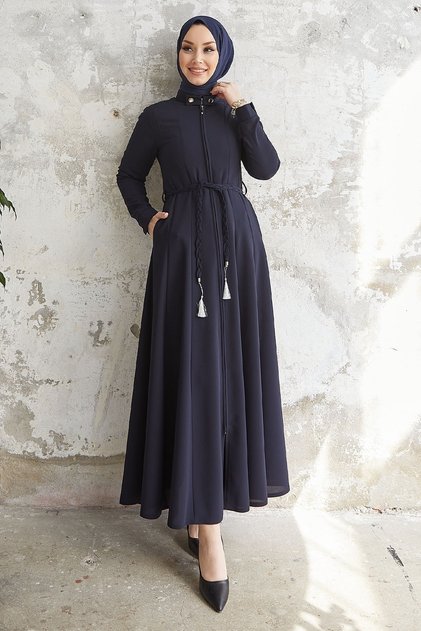 Ζώνη με κουμπιά Sivya πλέξη Abaya - Navy Blue