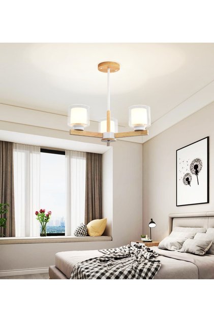 Modern Cottage Ahşap Avize