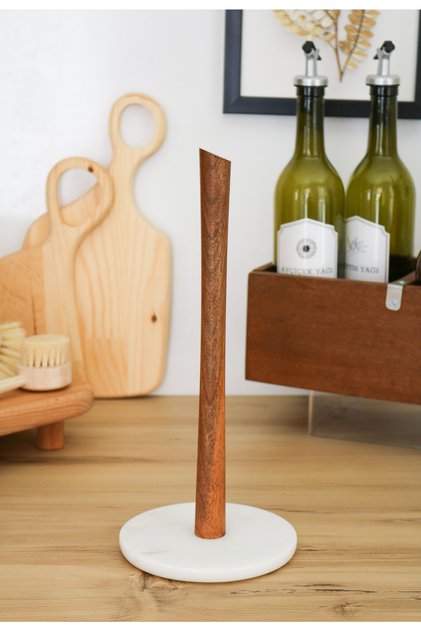 Mermer Kağıt Havluluk Ev Dekarosyon Tezgah Üstü Ahşap Mermer Altlıklı Havluluk 14x32 Cm
