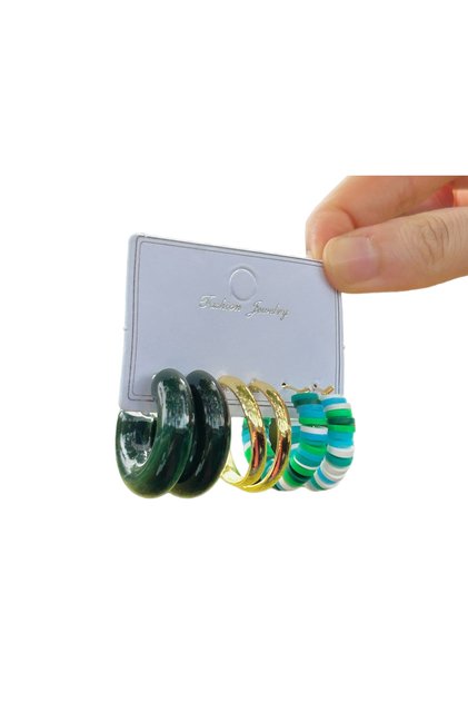 3 Pieces Hoop Multiple Set Earrings