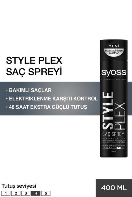 Style Plex 48 Saat Extra Güçlü Saç Spreyi NO:4 400 ml..MİRACLE160709