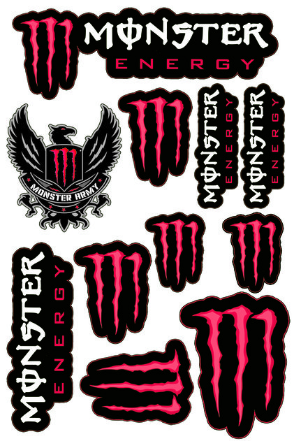 MONSTER SPONSOR Uyumlu STİCKER SETİ A4 KIRMIZI