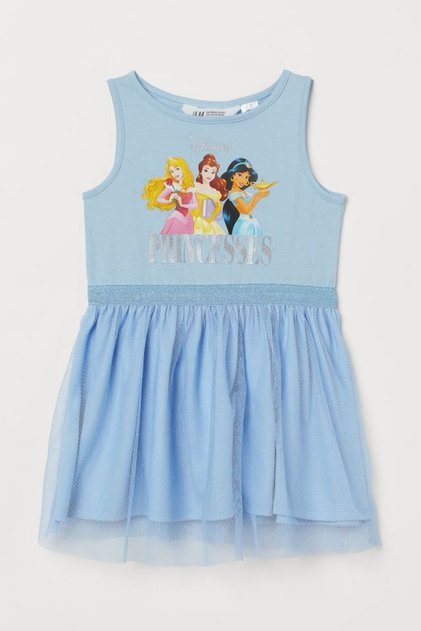 Girl's Princesses Printed Tulle Summer Dress