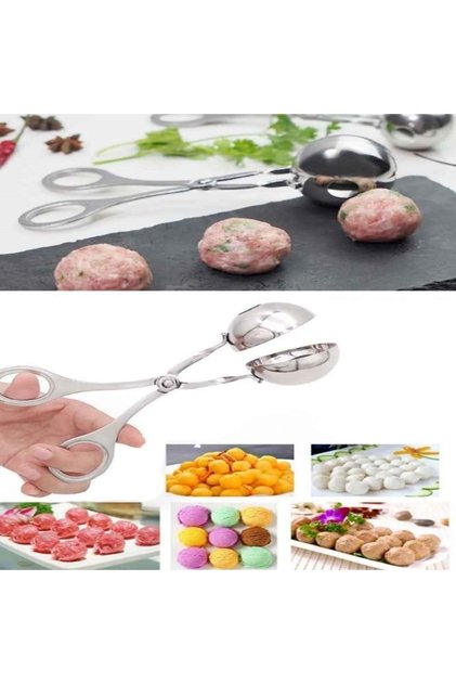 Top Şeklinde Et Köfte Dondurma Ve Süsleme Makası Paslanmaz Çelik