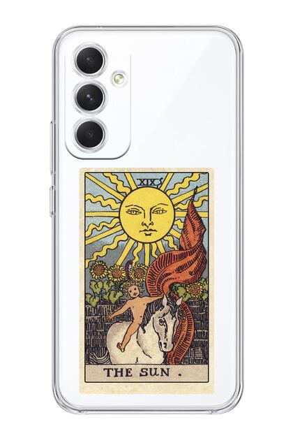Galaxy A54 5g Compatible the Sun Tarot Patterned Transparent Phone Case