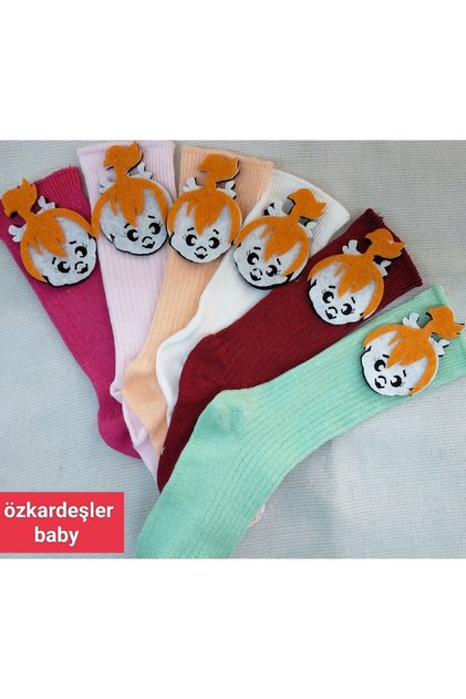 bebek ve cocuk diz altı çorap keçe fükürlü 6 lı