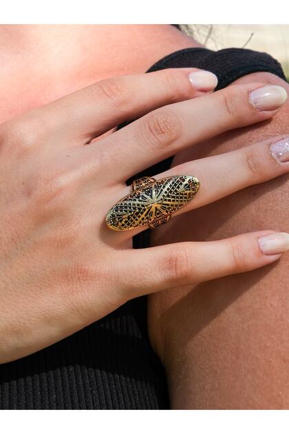 Filigree Embroidered Antique Antique Adjustable Women's Ring