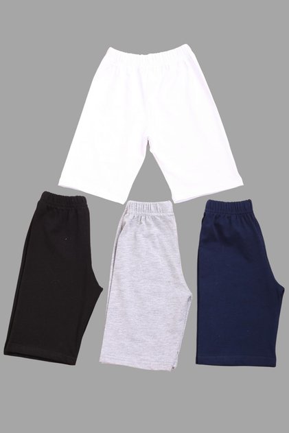 Set of 4 Girls' Basic Cotton and Lycra Short Summer Tights