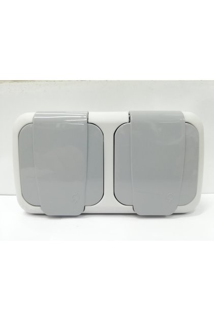 Humidifier (mounted) Double Combination Grounded Socket Gray
