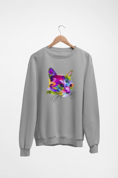 Angemiel Wear Colorful Cat Erkek Sweatshirt A0216WE - 2