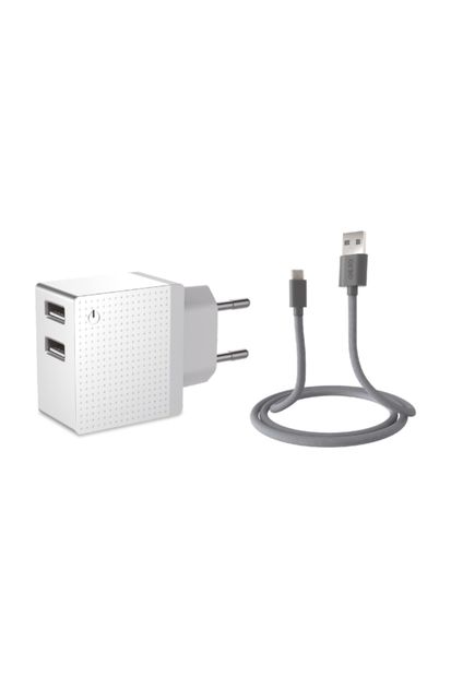 Emie Boo Travel Charger Combo Pack 2 Port Travel Charger 2.4a 12w + 1m Micro Usb Kablo - 1