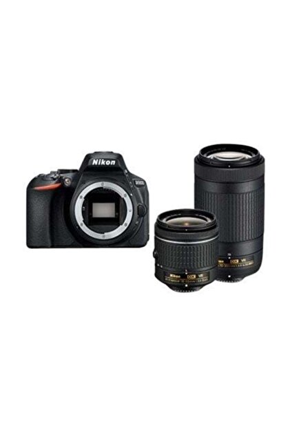 Nikon D5600 + 18-55mm vr + 70-300mm vr Double Lensli Kit Siyah