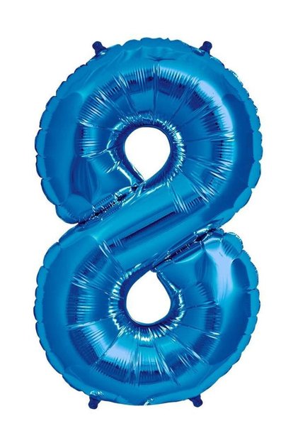 100 cm Blue 8 Number Foil Balloon, Large Size Number Flying Balloon Filled with Helium