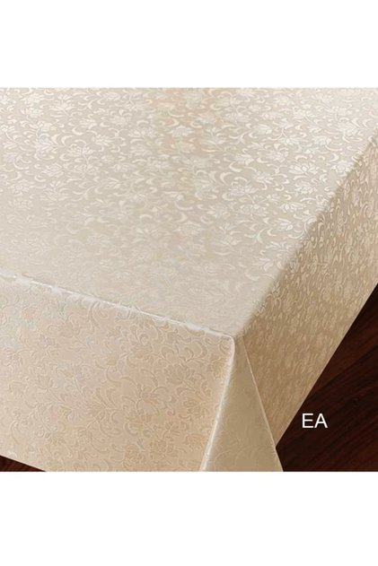 Pvc Lined Embossed Fabric Look Tablecloth Wipeable 514 Brown