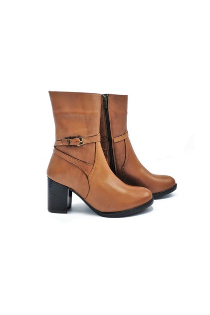 Women's Tan Buckle Genuine Leather Boots505008034-1