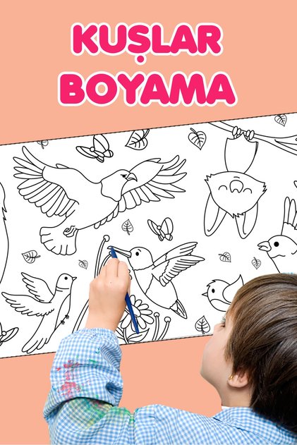 Coloring Birds and Flowers Fun Holiday Activity Giant Coloring Paper