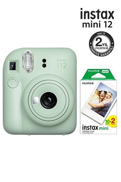 Fujifilm Instax Mini 12 Yeşil Fotoğraf Makinesi Ve 20'li Mini Film
