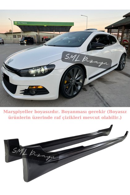 Volkswagen Scirocco R Yan Marşpiyel 2008-2017 (PLASTİK) Boyasız Scirocco Yan-marşbiyel-etek-ek