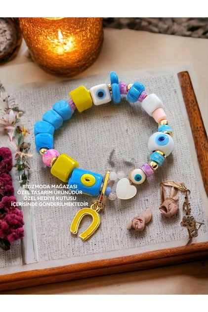 Glass Basement Bead Charm Murano Evil Eye Bead Bracelet Evil Eye Beaded Bracelet