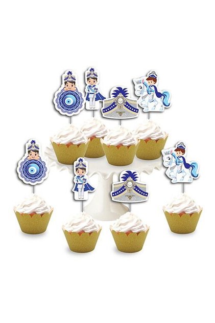 Party Toothpick Circumcision Themed Glitter Luxury 8 Piece Cupcake and Cake Decorations