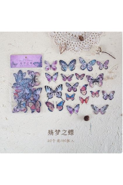 Vintage Scrapbook Butterfly Sticker, Agenda Planner, Bullet Journal