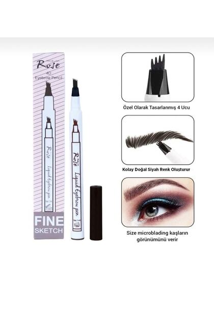 Microblading Etkili Ucu Tırtıklı Kalıcı Kaş Kalemi Kahverengi