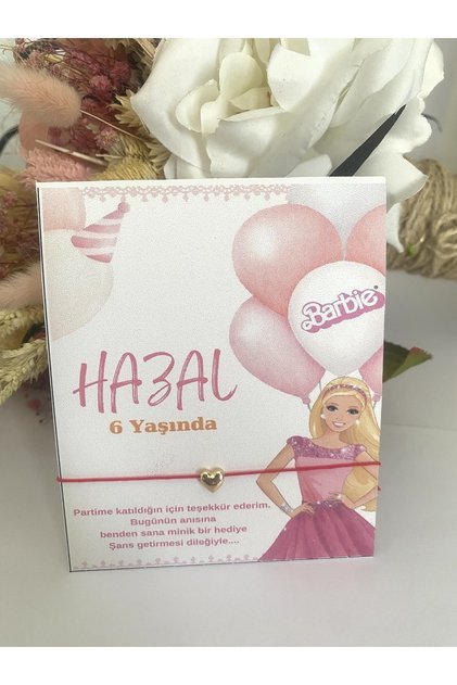Kişiye Özel İsimli Barbie Konsept Şans Bilekliği Doğum günü Hediyeliği 30 Adet