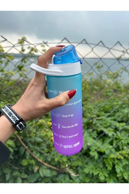 Double Color Painted Size Tube Flask - Blue 1 Lt