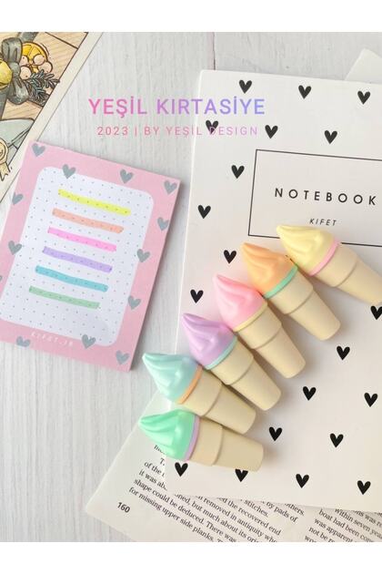 Ice Cream Cone Set of 6 Mini Highlighters