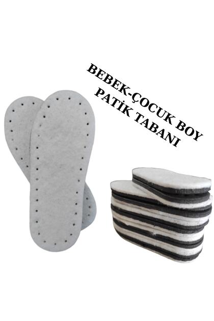 10 Çift Beyaz Keçe EVA Bebek Çocuk Patik Tabanı - 2 Katmanlı Hazır Delikli