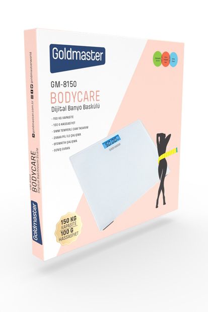 GOLDMASTER Bodycare Dijital Geniş Ekranlı 6 Mm Temperli Cam Banyo Baskül Beyaz-bodycare - 6