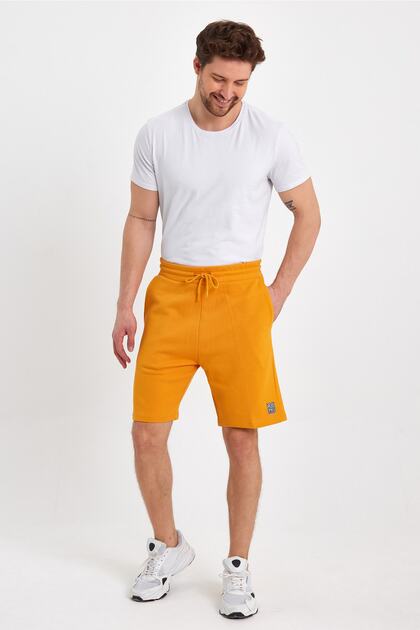 8024-2 Three Thread Waist Corded Square Printed Shorts