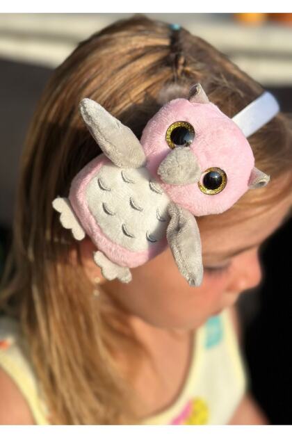 Trend fashion luxury Cute plush large owl with toy crown women's children's crown pink