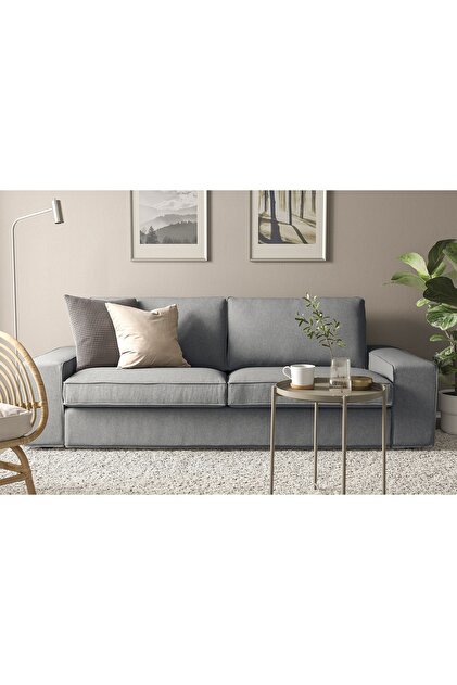 ERİZA Kuanza Kanepe, Gri, Keten 122 (210CM) - Fiyatı, Yorumları