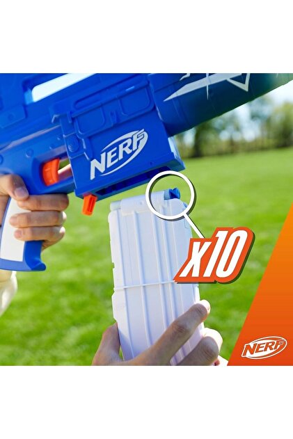 Nerf Fortnite Blue Shock Blaster, 10-Dart Klipsi, 10 Elite Kaliko