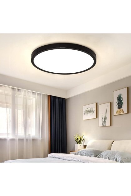 Modern ledli avize antrasit kasa 24w 6500k buz beyazi ışık ev ofis aydinlatma armaturu