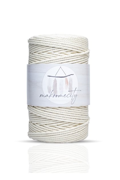3 Twist Cotton Macrame Thread 3mm Three Twist Screening Macrame Rope 250 Gr Ecru