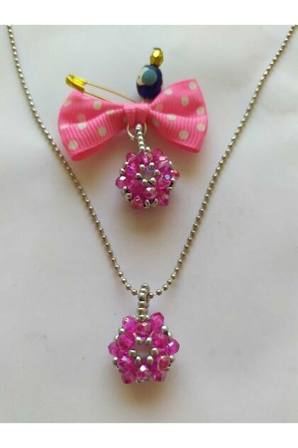 Mother - Baby Cevşeni / Handmade Crystal Bead Knitted