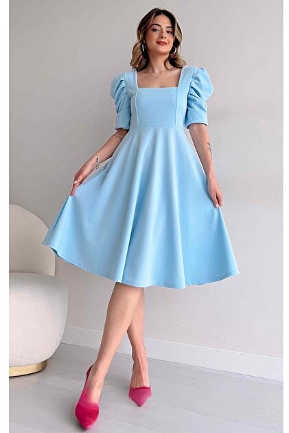 knee length dresses for ladies Modest White Tulle Ball Gown Dress main image 0