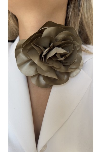 Lace Up Velvet Ribbon Fabric Flower Choker Necklace Rose Necklace