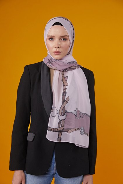 BELT PATTERNED SHAL - POWDER