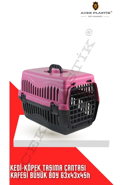 Kedi - Köpek Taşıma Çantası Kafesi Büyük Boy 63x43x45h