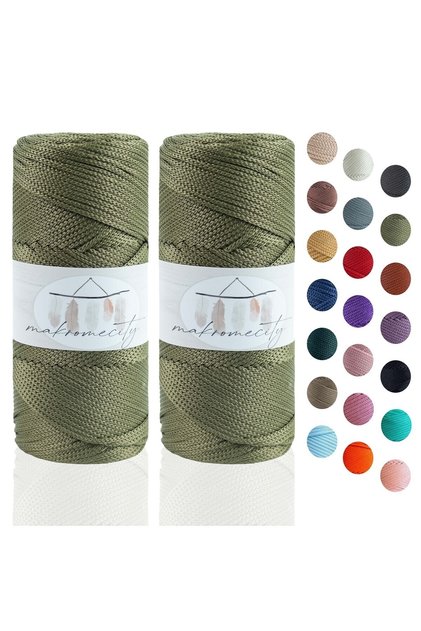 Premium 200 Gr 230m Polyester Makrome Ipi Haki 2mm Supla Ip Ve Çanta Ipliği (2x100gram)