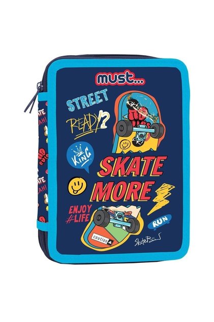 DOUBLE FOLDED PENCIL HOLDER FILLED INSIDE 15x5x21 SKATE MORE 31 PIECES