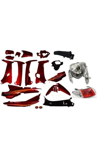 MOTOSVN CUB ÇELİK-KMT-ASYA CUB KAPORTA SETİ KIRMIZI FAR STOP DAHİL