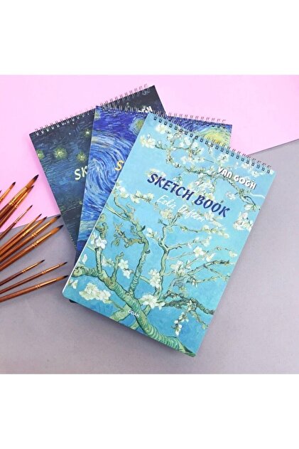 Minnoş Dükkan Van Gogh Sketchbook Spiralli A4 40 Yaprak Eskiz