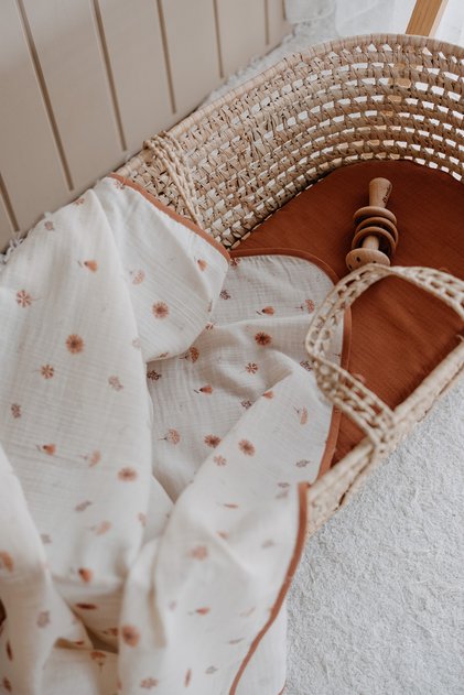 100% Cotton Muslin Blanket - Blanket (100X100 cm) |   Boho Floral
