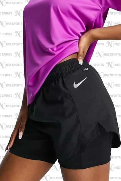 Dri-Fit Tempo Luxe Taytlı Siyah Kadın Koşu & Antreman Spor Şortu