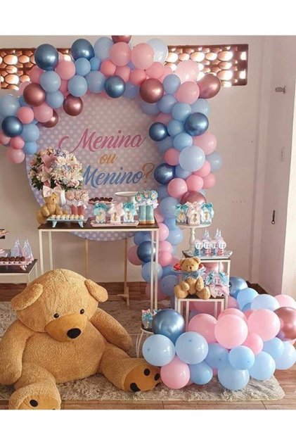 Gender Reveal Balloon Concept Chrome Pink Chrome Blue Gender Reveal Party Balloon