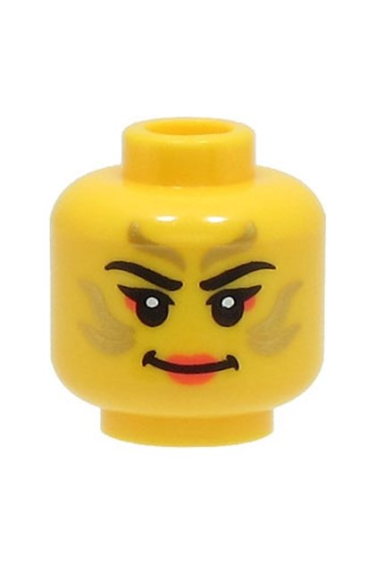 Accessory Moc Custom Minifigure Minifigure Face Gold Line Painted Smiling Woman Yellow Head